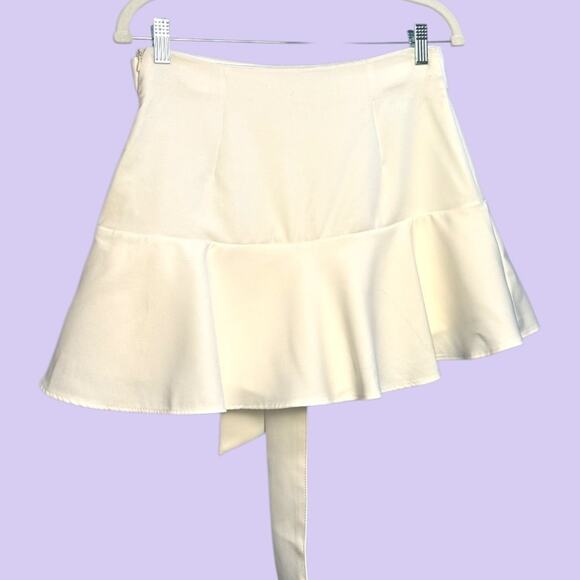 Zara Self-Tie Belted Ruffled Hem Skort Mini Skirt - Picture 7 of 10